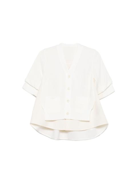 sacai button-front layered shirt