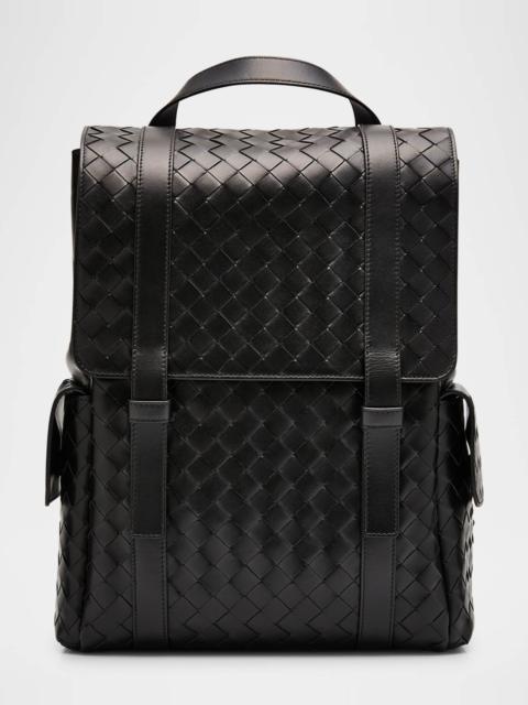 Men's Intrecciato Leather Backpack