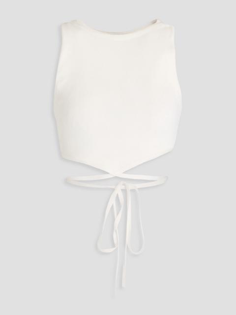 Alice + Olivia Latia cropped stretch-jersey top