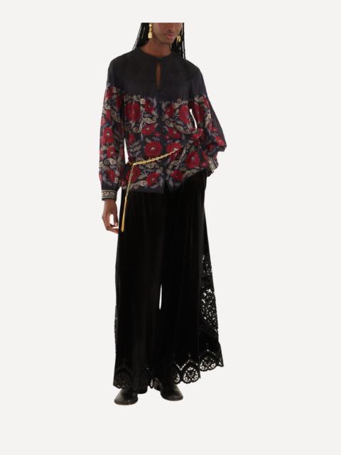 FARM RIO Black Valentina Long Sleeve Blouse