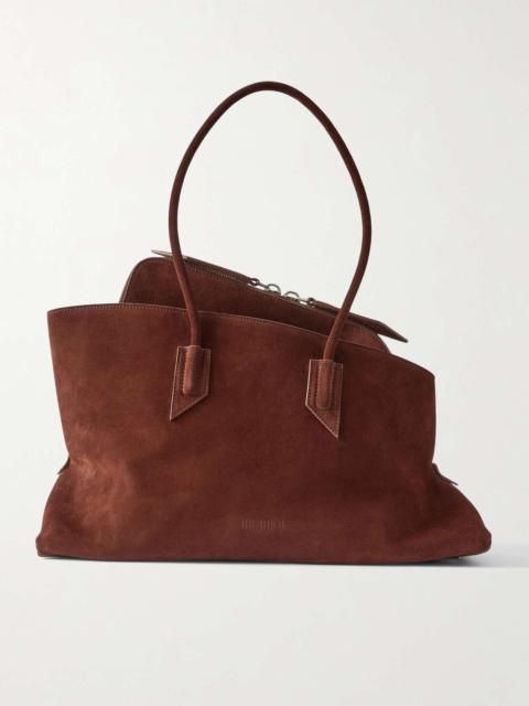 La Passeggiata medium asymmetric suede tote Brown