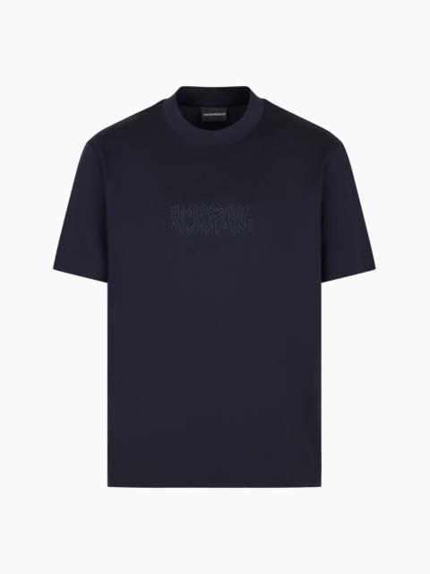 EMPORIO ARMANI ASV Lyocell-blend jersey T-shirt with stencil-effect logo print