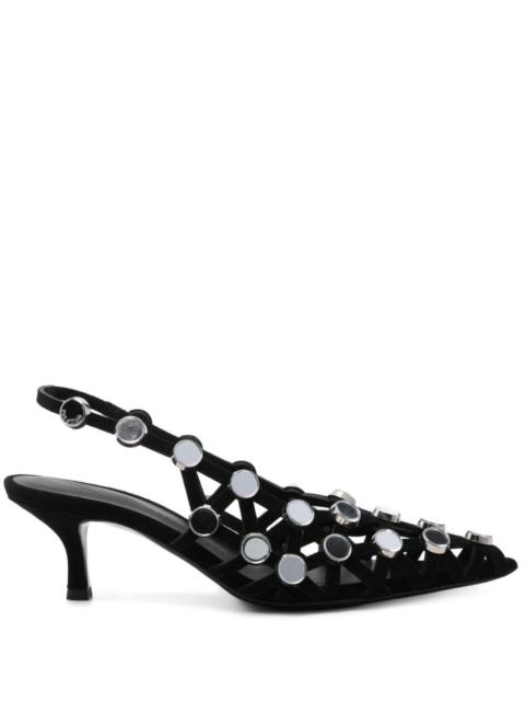 THE ATTICO Mirrored studded sandals