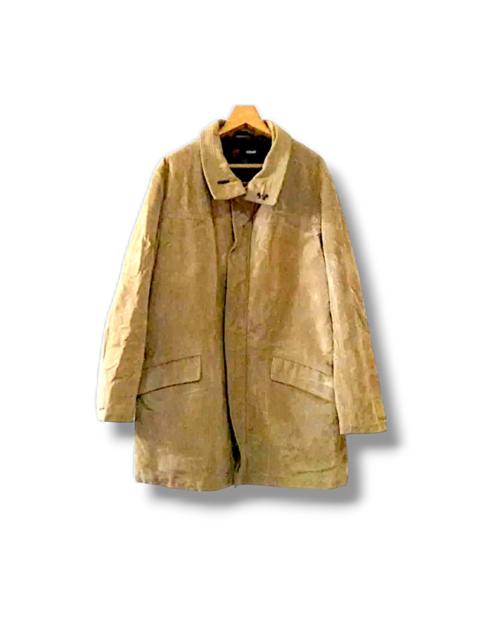 VERSACE Vintage Versace Trench Coat Suede Leather Sportswear Italy