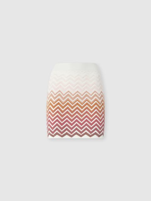 Missoni Chevron Dégradé Cotton and Viscose Mini Skirt