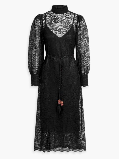 FARM RIO Corded lace midi dress