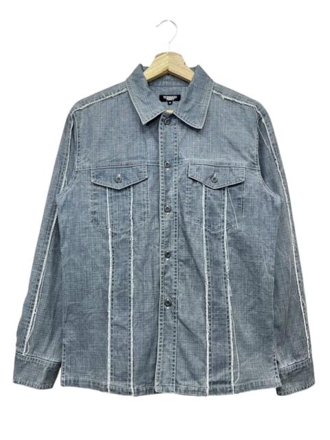 Other Designers Vintage TORNADO MART Hard Cotton Frayed Hem Button-up Shirt