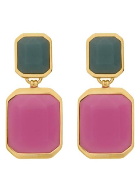 SAINT LAURENT Saint Laurent Metal and Resin Octagon Earrings