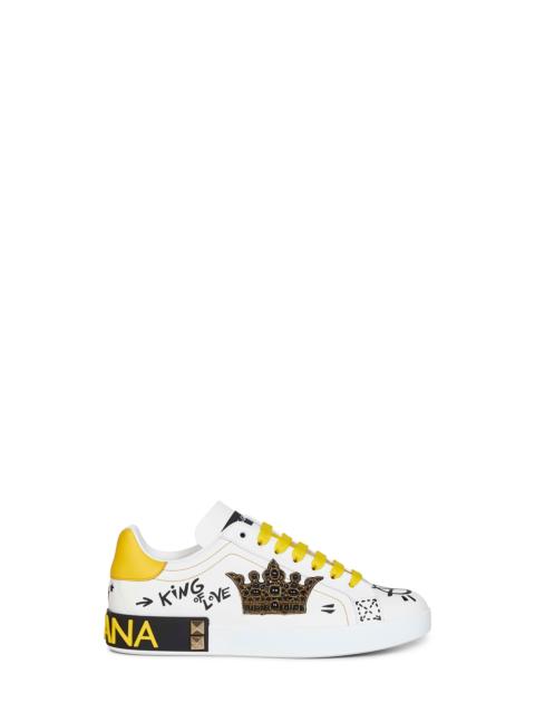 Dolce & Gabbana Dolce & Gabbana Men White Leather Portofino Sneakers