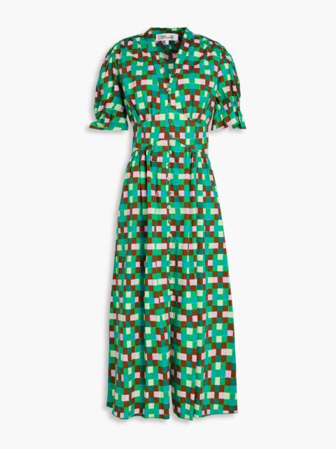 DIANE VON FURSTENBERG Erica pintucked cotton-blend poplin midi dress