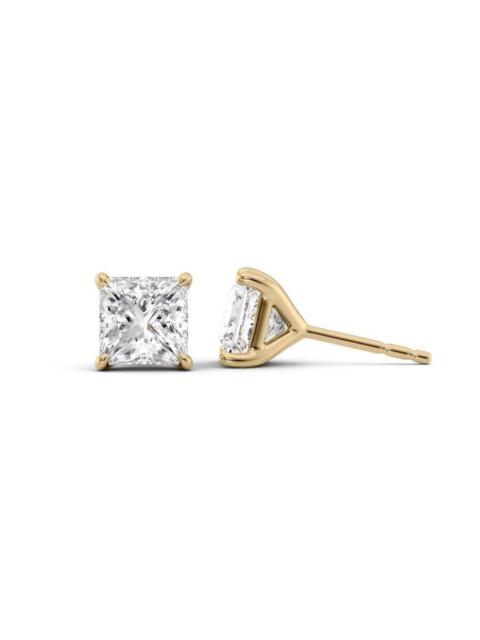 Tresorra - Tresorra 14K Yellow Gold 2 ctw Princess Cut Lab-Grown Diamond IGI Certified Stud Earrings