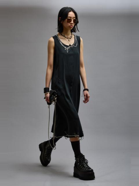 R13 CHAIN EMBELLISHED MIDI - BLACK