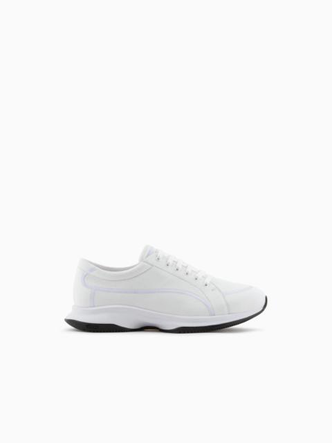 GIORGIO ARMANI Deerskin and leather sneakers