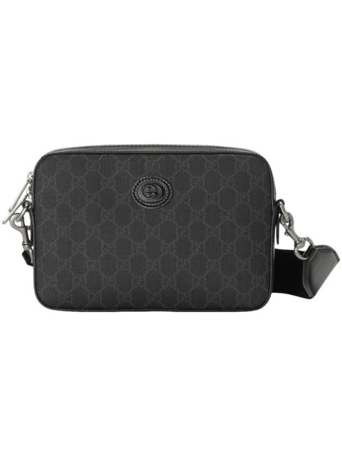 GUCCI Gucci Interlocking G Shoulder Bag GG Supreme Canvas Black/Grey