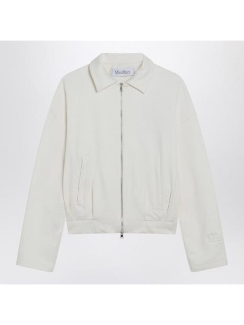 Max Mara Max Mara White Cropped Sweatshirt In Silk Blend Women