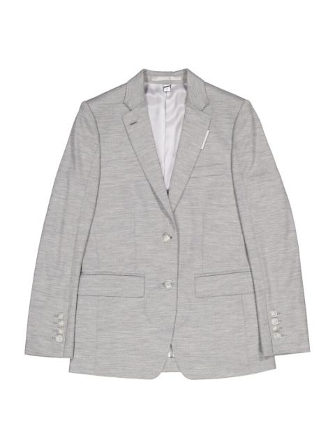 Burberry Burberry Grey Taupe Melange Technical Wool Jersey Blazer