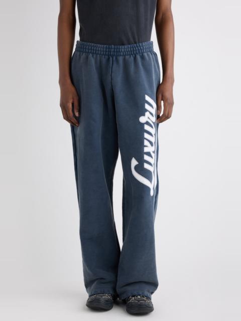 BALENCIAGA Balenciaga Baggy Sweatpants in 8593 Washed Navy/White at Nordstrom