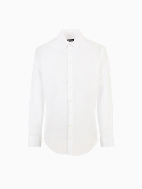 GIORGIO ARMANI Regular-fit cotton-seersucker shirt