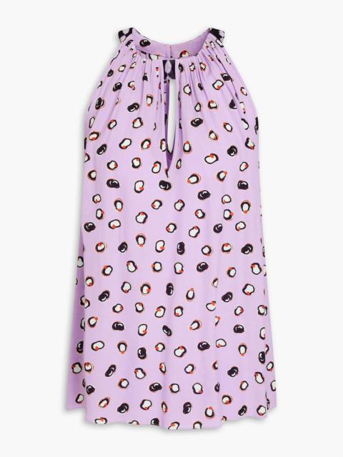 DIANE VON FURSTENBERG Lilia cutout printed crepe top