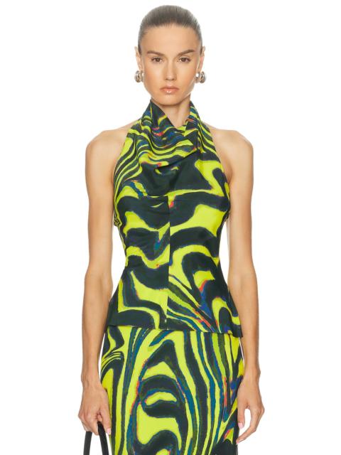 CHRISTOPHER JOHN ROGERS Cowl Neck Halter Top