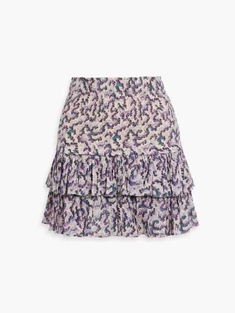 Isabel Marant Étoile Naomi shirred tiered floral-print cotton-voile mini skirt