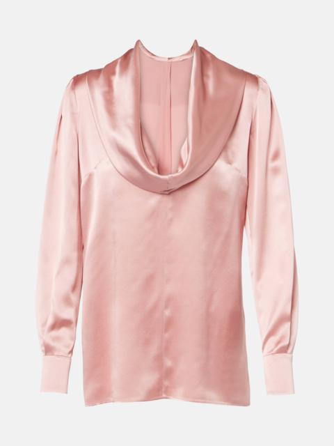 Dolce & Gabbana Draped silk satin blouse