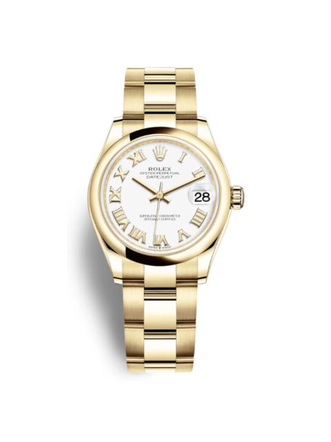 ROLEX Rolex Datejust 31 White Dial Automatic Ladies 18kt Yellow Gold Oyster Watch 278248WRO