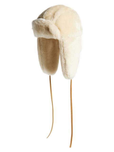 JACQUEMUS Jacquemus La Chapka Genuine Shearling Trapper Hat in Off-White 110 at Nordstrom
