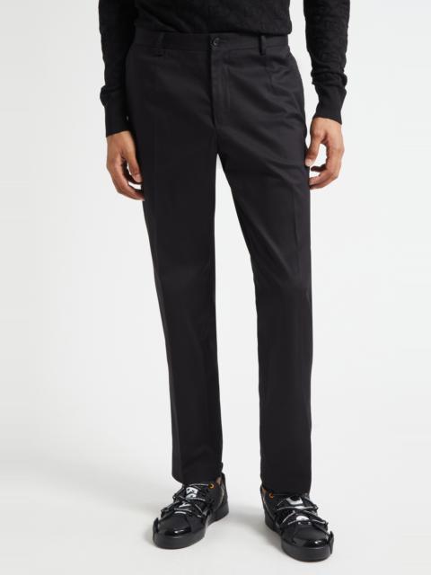 Dolce & Gabbana Dolce&Gabbana Cotton Stretch Gabardine Trousers in N0000 Nero at Nordstrom