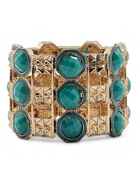 Other Designers Handmade - Fashion Cuff Bracelet in Gold and Green