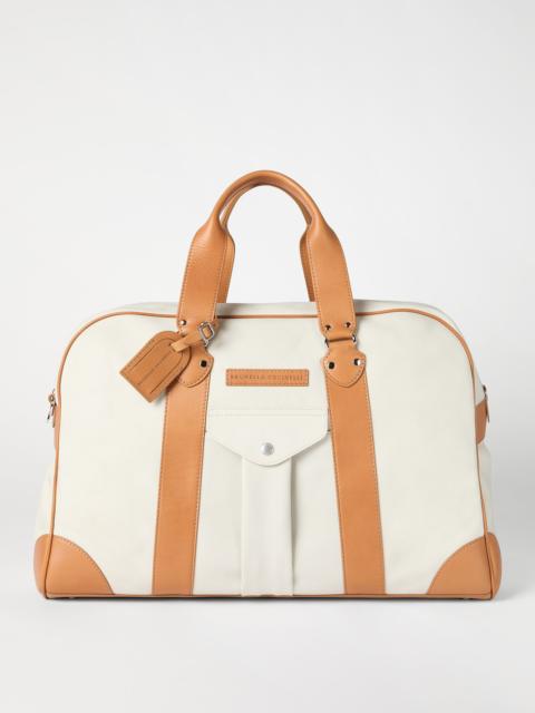 Brunello Cucinelli Grained calfskin and cowhide street bag