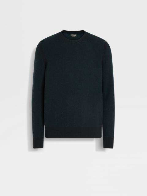 ZEGNA DARK GREEN OASI CASHMERE CREWNECK