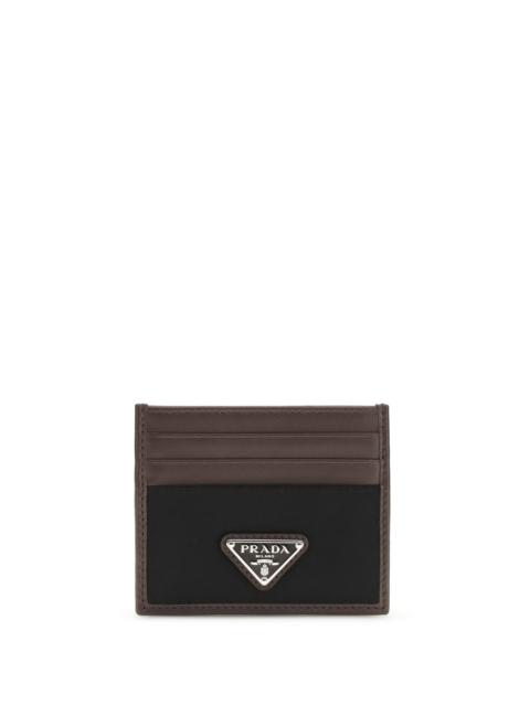 Prada Prada Leather And Fabric Card Holder