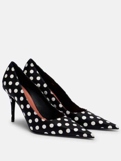 Amina Muaddi Barbara 90 polka-dot satin pumps