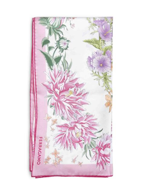 FERRAGAMO Ferragamo Women Pink Primavera-Print Silk Scarf