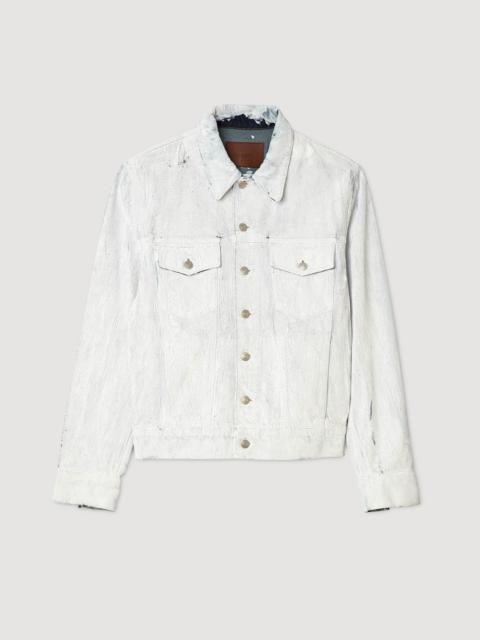 Sandro CRACKED COATED DENIM JACKET