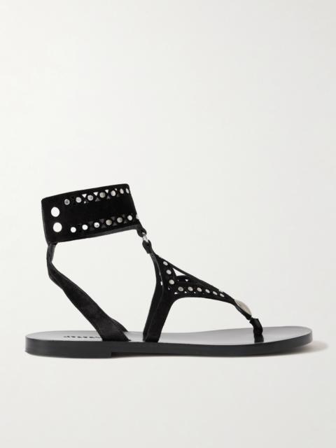 Isabel Marant Edil Cutout Studded Suede Sandals