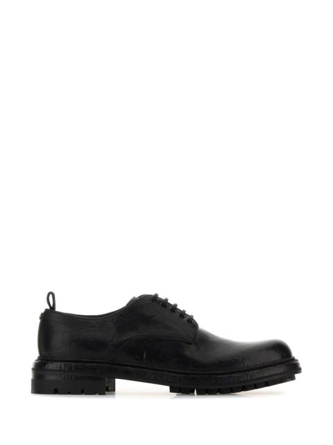 Dolce & Gabbana Black leather lace-up shoes