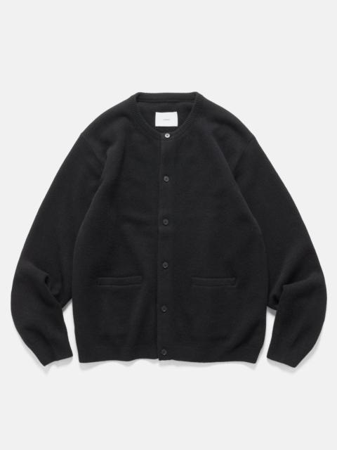 ssstein Extra Fine Wool Knit Crew Neck Cardigan Black