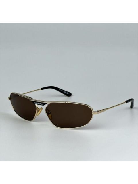 BALENCIAGA NEW Balenciaga BB0245S 003 Gold Brown Geometric Unisex Sunglasses BB 0245S