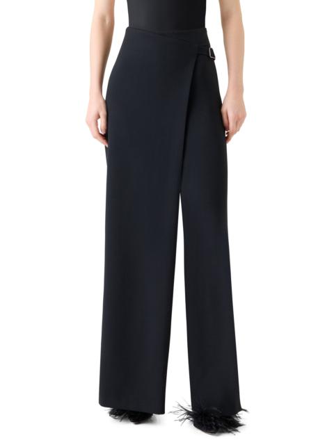 AKRIS Akris Foss Apron Front Wool Blend Pants in Black at Nordstrom