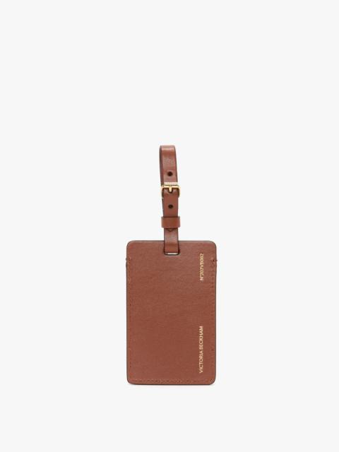 Victoria Beckham Luggage Tag In Tan Smooth Leather