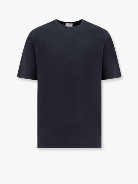 Saint Laurent Cotton T-Shirt With Logo Embroidery