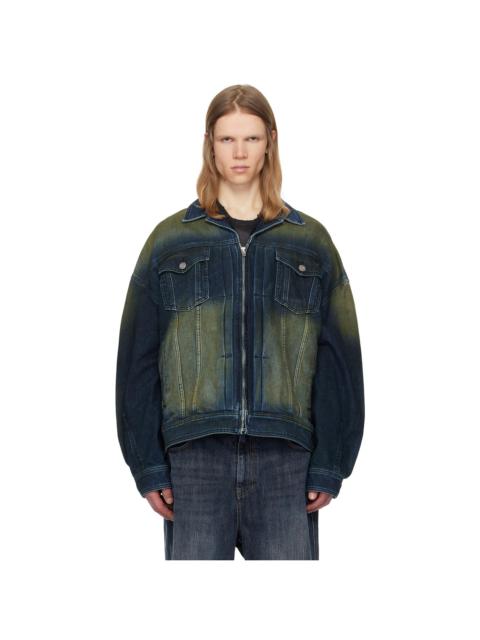 JUUN.J Juun. J Navy Zipper Trucker Denim Jacket