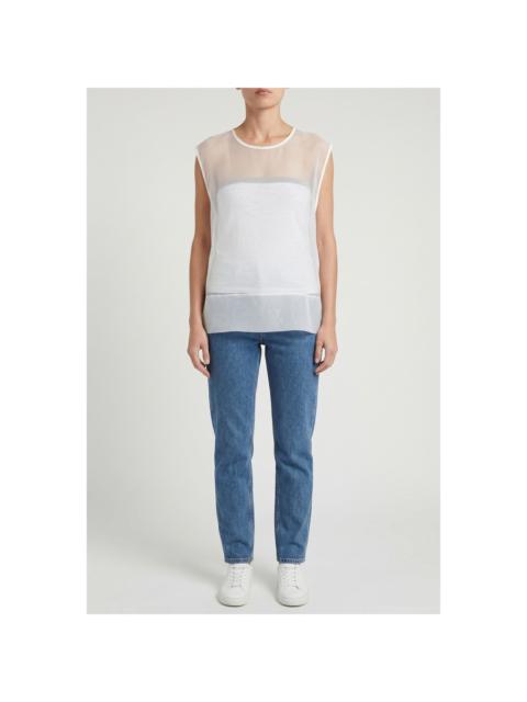 Brunello Cucinelli Brunello Cucinelli Sheer Overlay Sleeveless Top