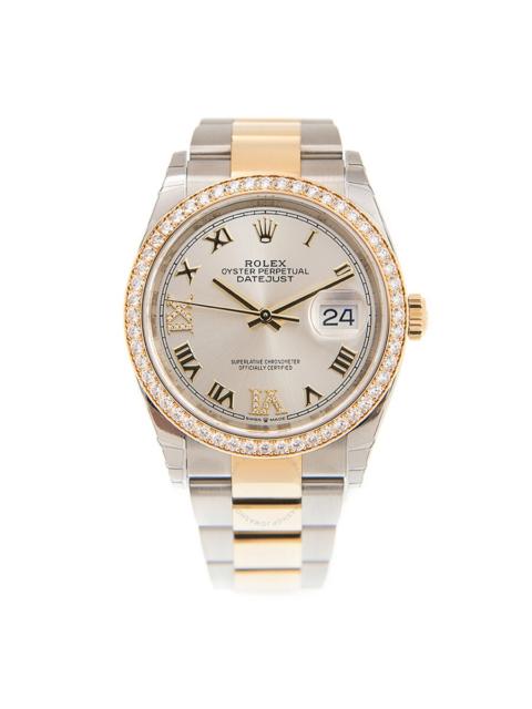 ROLEX Rolex Datejust 36 Silver Diamond Dial Men's Steel and 18kt Yellow Gold Oyster Watch 126283SRDO
