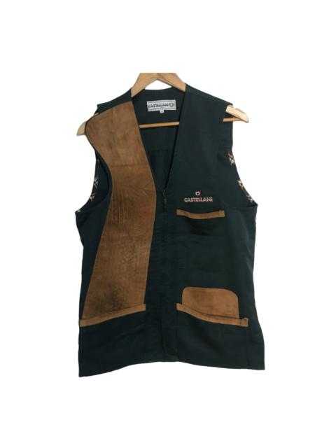 Vintage - Castellani breacia italy suede leather patchwork vest