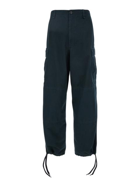 BALENCIAGA Balenciaga Men Blue Pants With Drawstring Waist And Cargo Pockets In Cotton Man