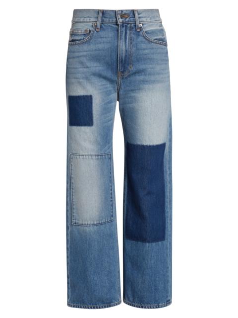 VERONICA BEARD Veronica Beard Dylan Patchwork Straight Leg Jeans in Time Lapse at Nordstrom