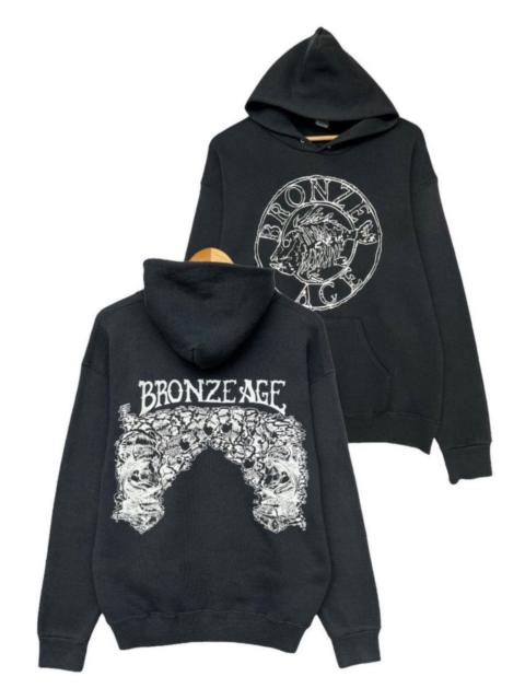 Other Designers Rare💥 Vintage 90s Bronze Age Skull Black Baggy Boxy Hoodie